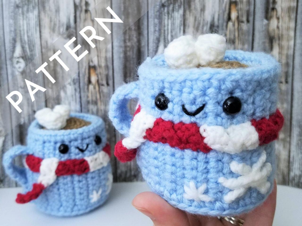 Little Choccy Amigurumi Crochet Pattern - Cup Of Chocolate Christmas Tree Ornament - Cute Holiday Gift Idea - Christmas In July Mug