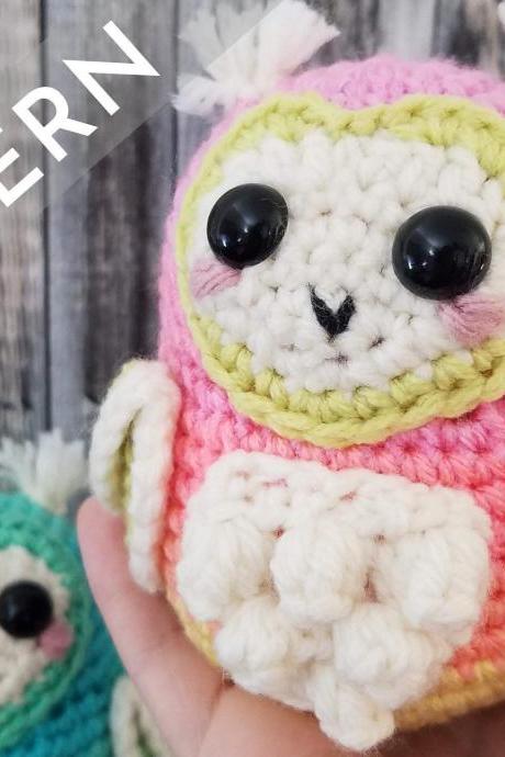 Loveby the Owl PATTERN - heart face owl amigurumi crochet pattern